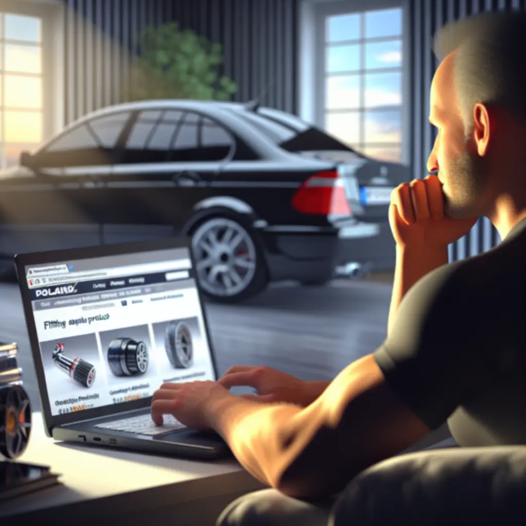 Proces dopasowania części do konkretnego samochodu w interfejsie sklepu Zavero PL