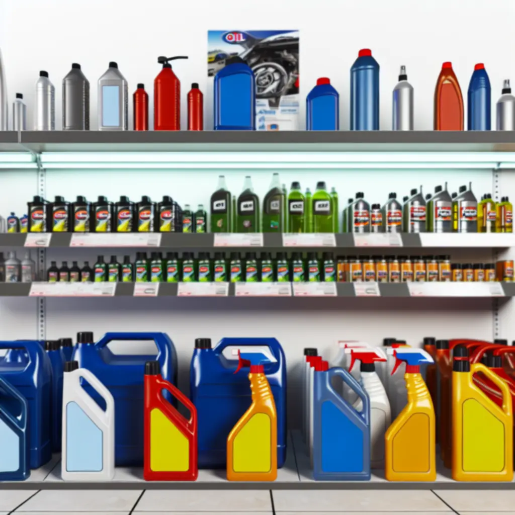 Półka z produktami do konserwacji i pielęgnacji samochodu