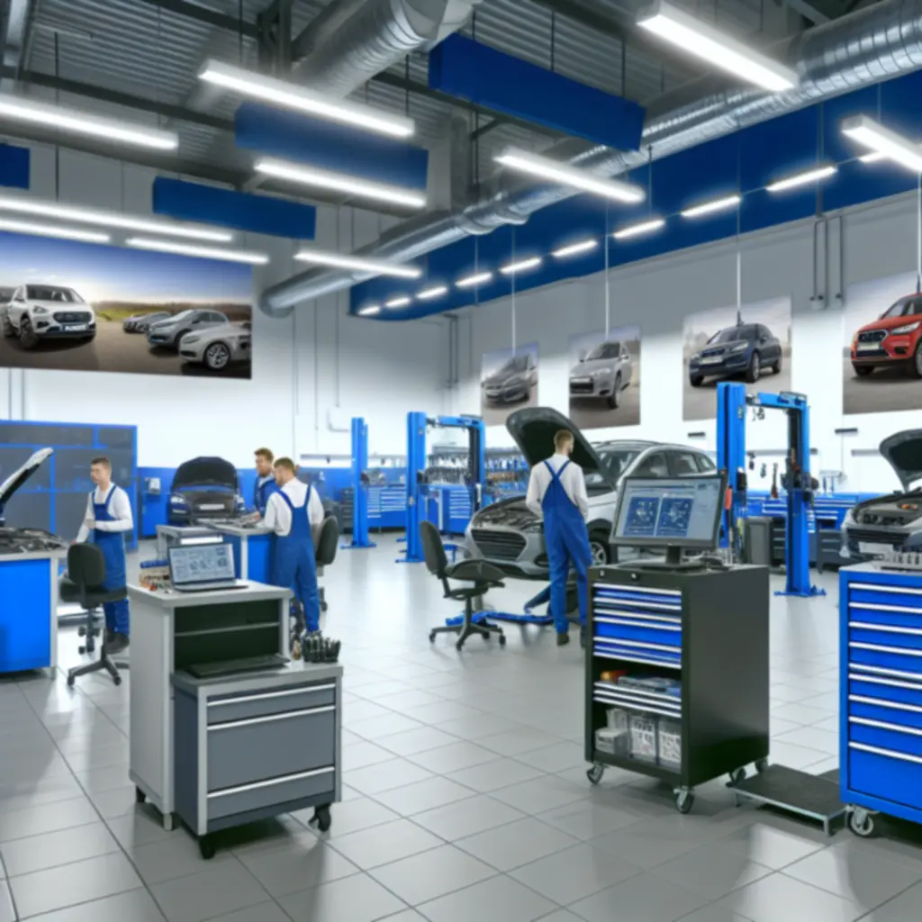 Nowoczesne narzędzia i wyposażenie w profesjonalnym warsztacie samochodowym